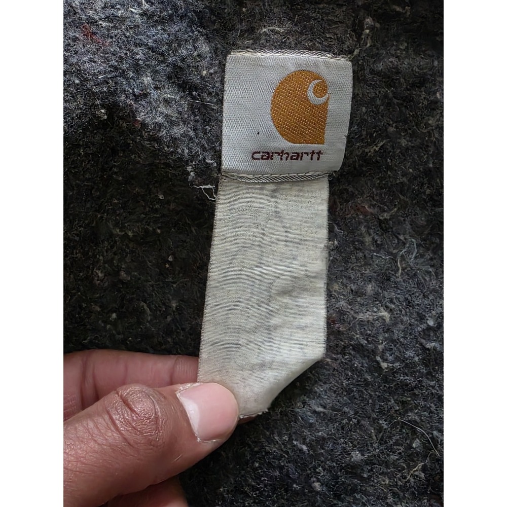 Vintage Carhartt Faded Brown Chore Jacket Size L Blanket Lined - Picture 3 of 13